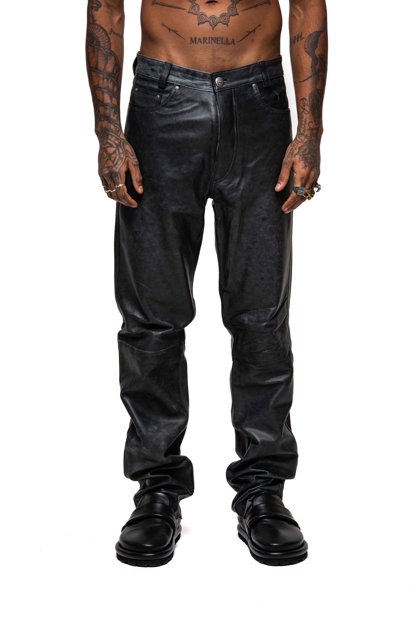 FIVE POCKET LEATHER PANT